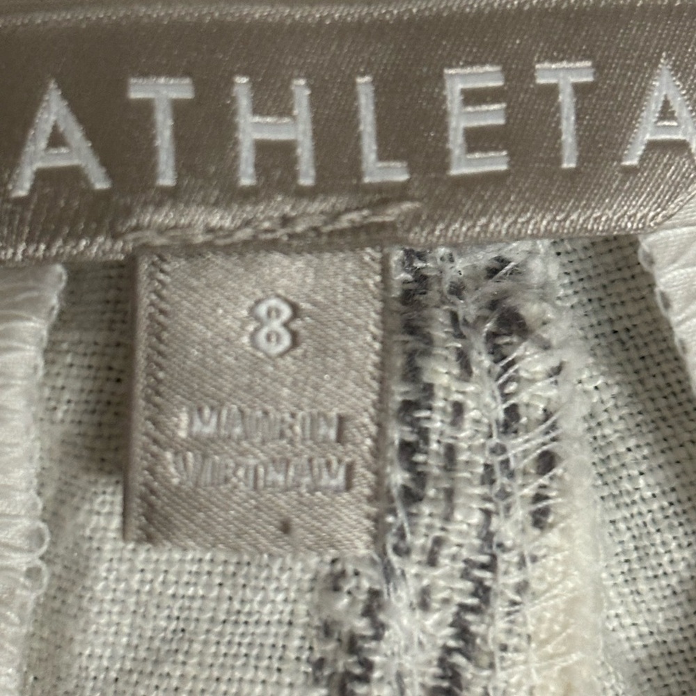 Athleta Stripe Bali 100% Linen Pants Women's Blue White Pinstripes wide … - Picture 6 of 12